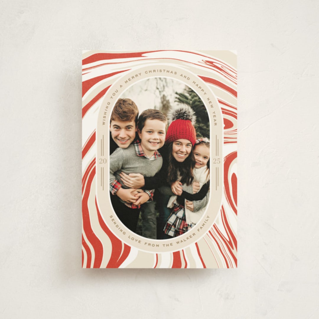"Peppermint Flavor" - Holiday Cards in Peppermint by Oscar and Emma - Karly Depew - Front