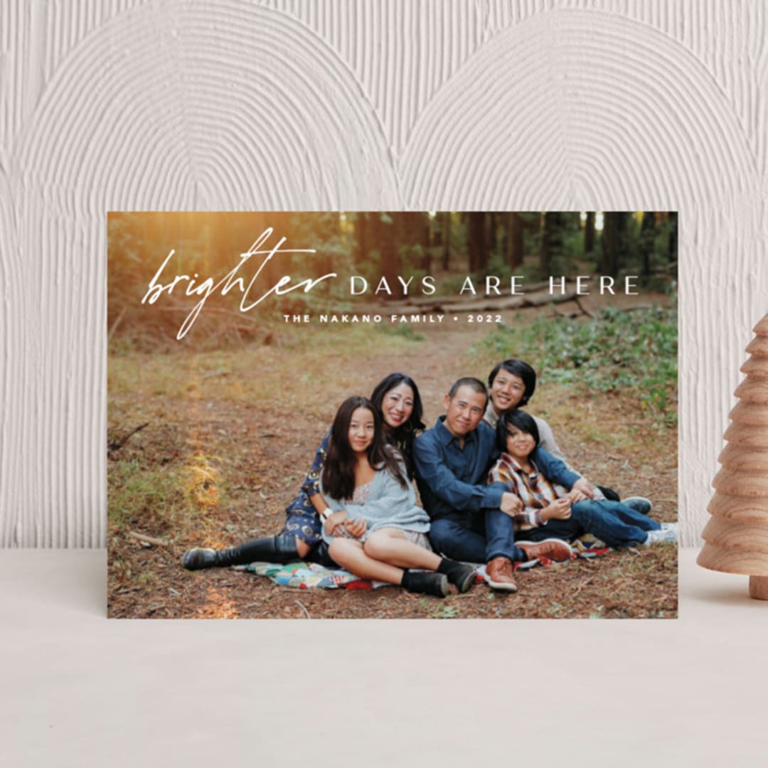 "Bright Here" - Holiday Cards in Snow by Amy Kross - Front