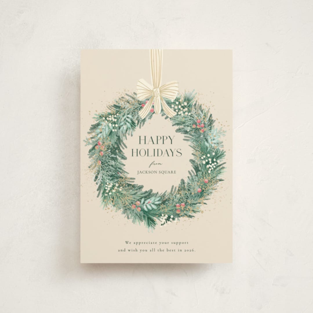 "Natural Wreath" - Holiday Cards in Vanilla by frau brandt - Front