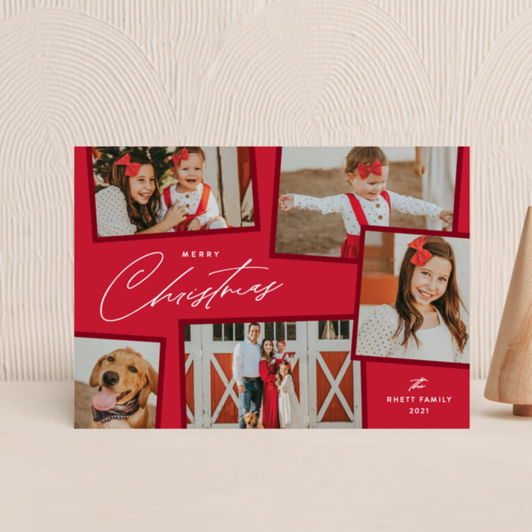 "Holiday Scrapbook" - Holiday Cards in Cherry by Jennifer Postorino - Front
