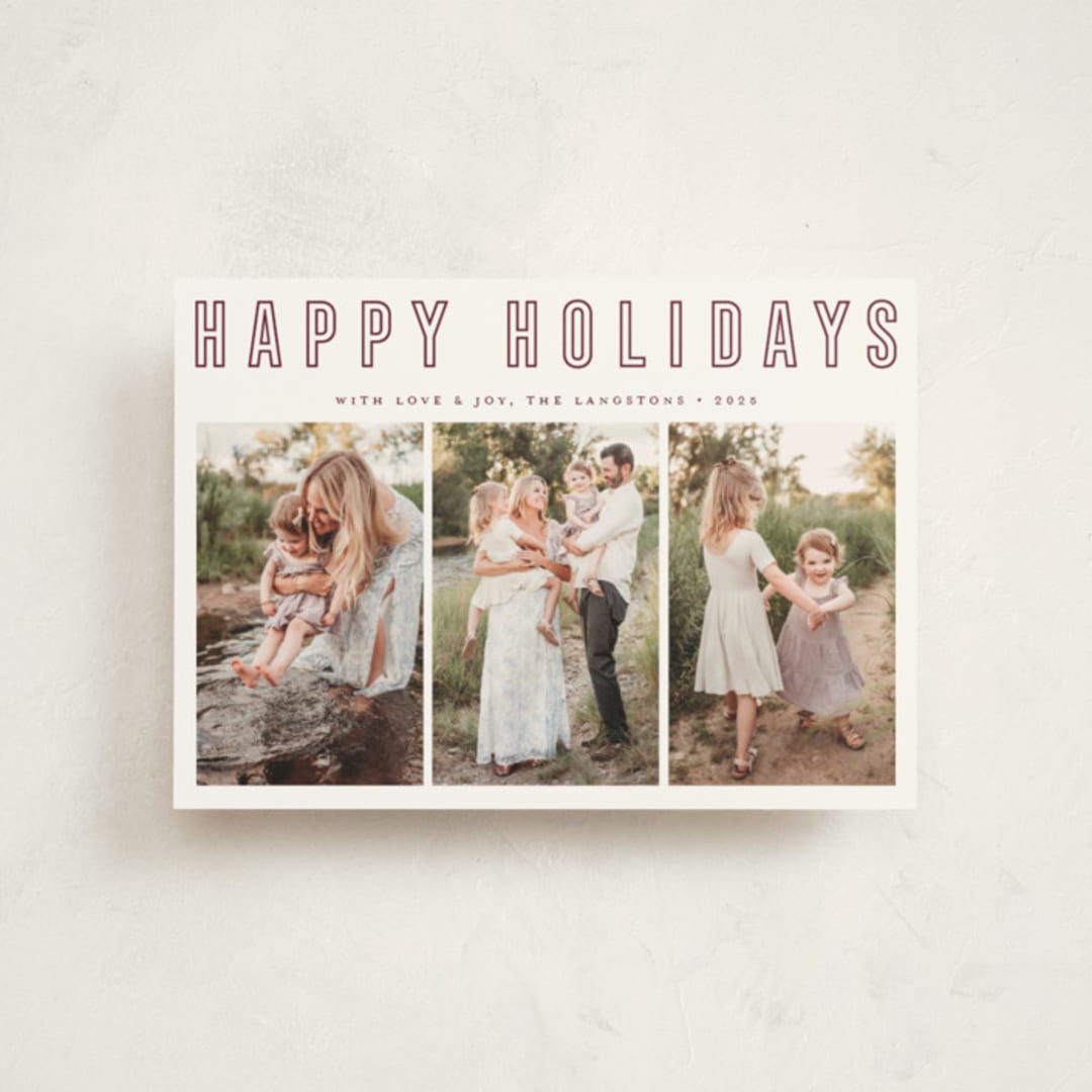 "Triple Happiness" - Holiday Cards in Snow by Juliana Zimmermann - Front