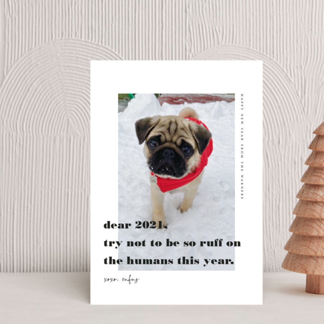 "dear 2021" - Holiday Cards in Noir by Tanya Lee of Frooted Design - Front