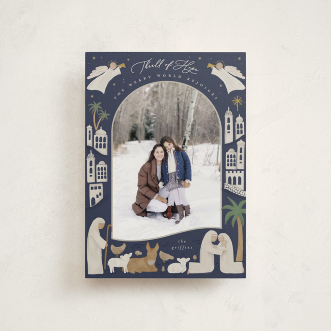 "Neutral Nativity" - Holiday Cards in Royal by Joanna Griffin - Front