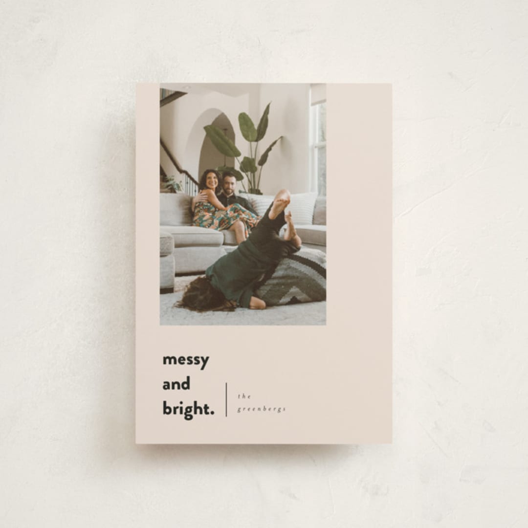"Messy & Bright" - Holiday Cards in Blush by Iveta Angelova - Front