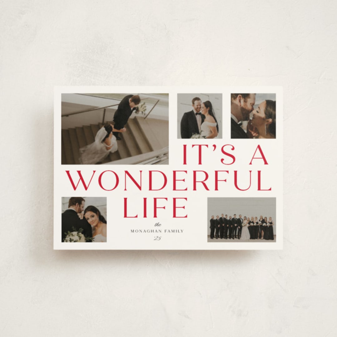"It's A Wonderful Life" - Holiday Cards in Santa Suit by Paula Pecevich - Front