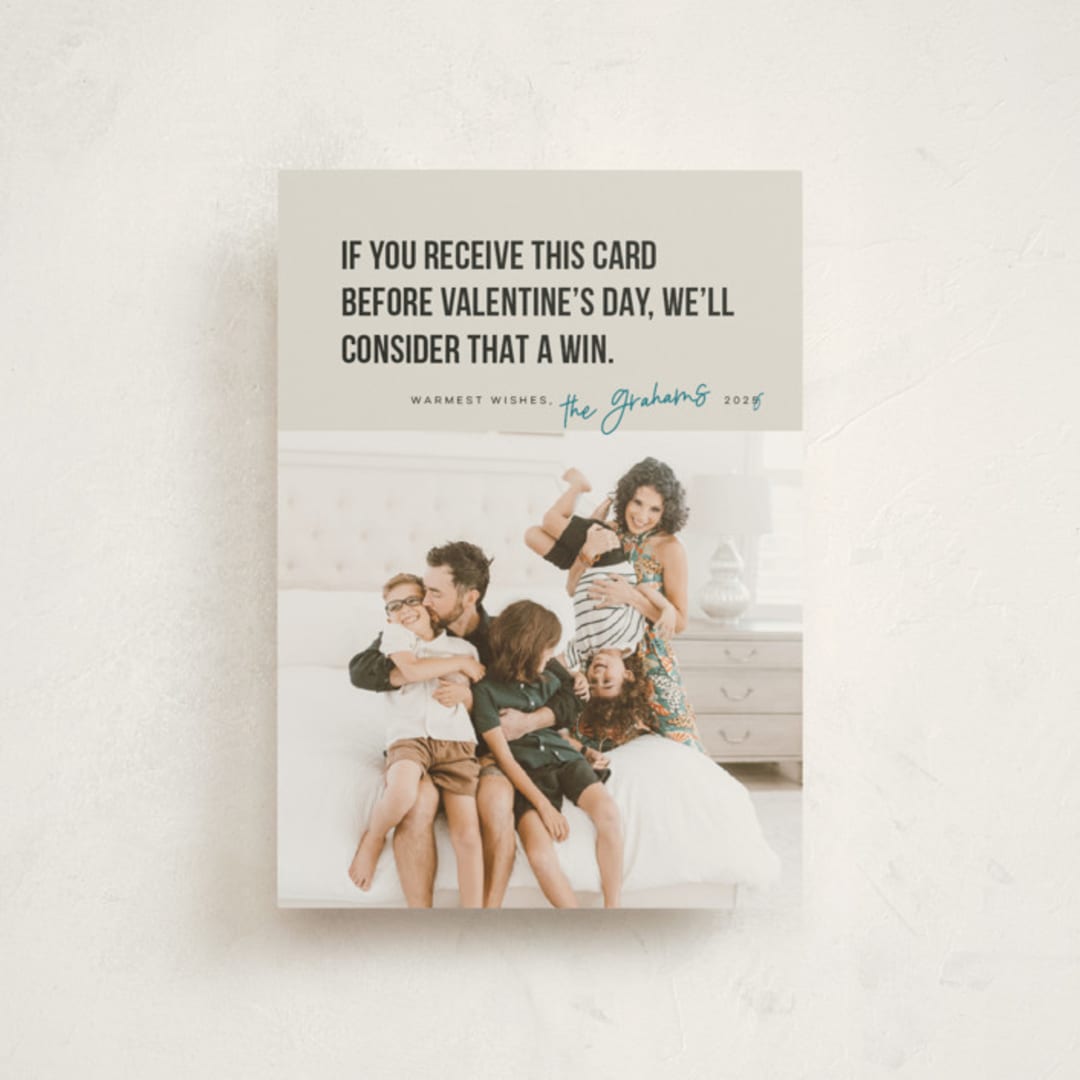 "New Year Win" - Holiday Cards in Denim by Karen Glenn - Front