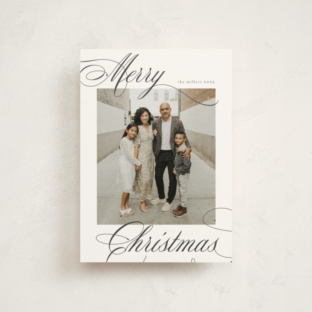 "Merry Script" - Holiday Cards in Ink by Nicole Walsh - Front