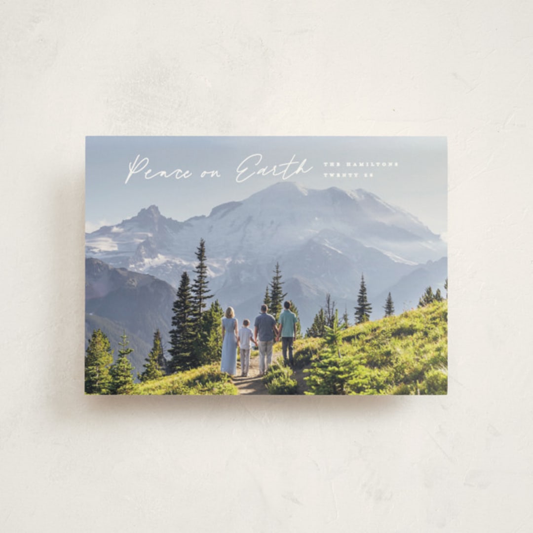 "Peace lettering" - Holiday Cards in Frost by Creo Study - Front