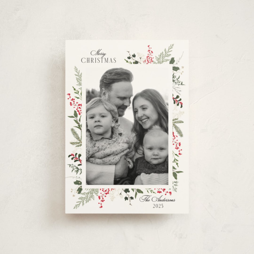 "Always Merry" - Holiday Cards in Candy Cane by Susan Moyal - Front