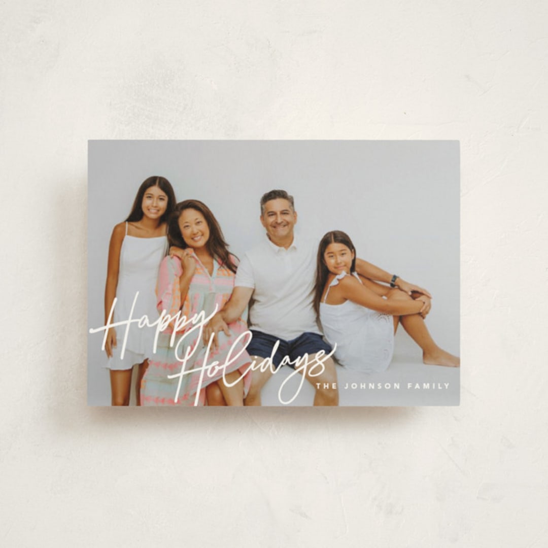 "Caroling" - Holiday Cards in Snow by Robert and Stella - Front