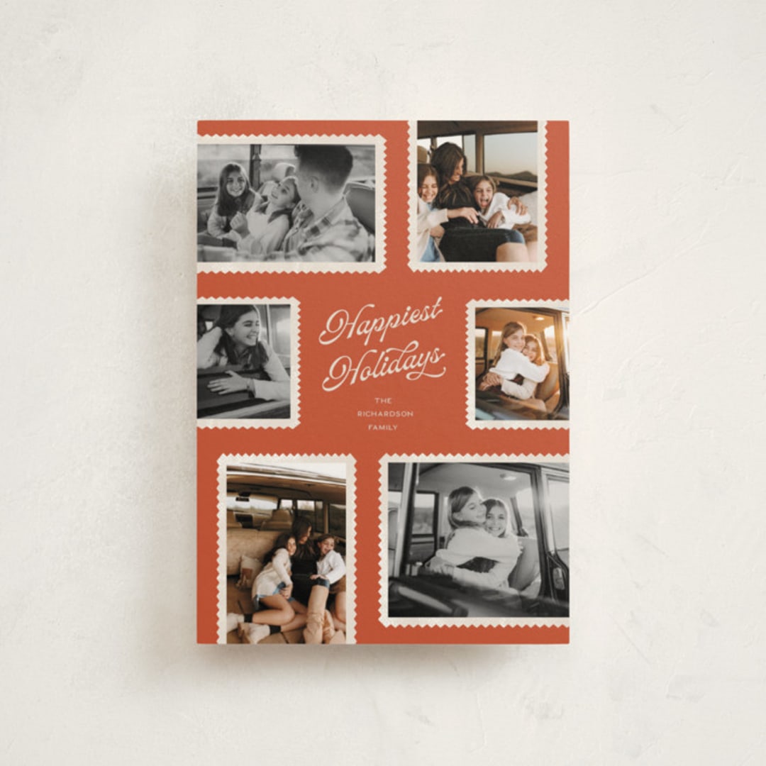 "Patchwork" - Holiday Cards in Cardinal by Pixel and Hank - Front