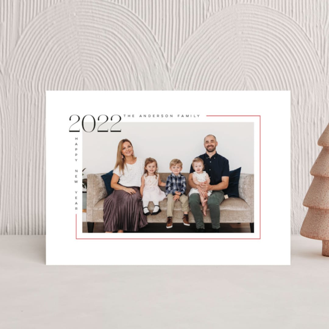 "Aesthetic New Year" - Holiday Cards in Scarlet by MC Designs - Front