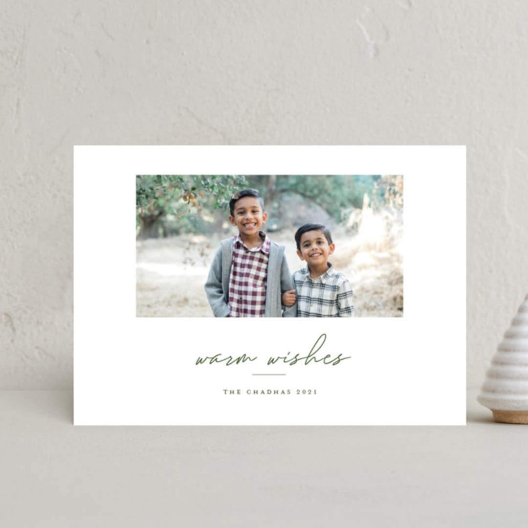 "warmwishes" - Holiday Cards in Wreath by Bethany McDonald - Front