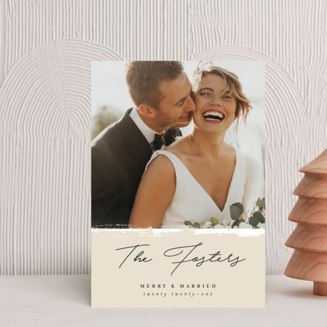 "Merry Marry" - Holiday Cards in Antique by Pixel and Hank - Front