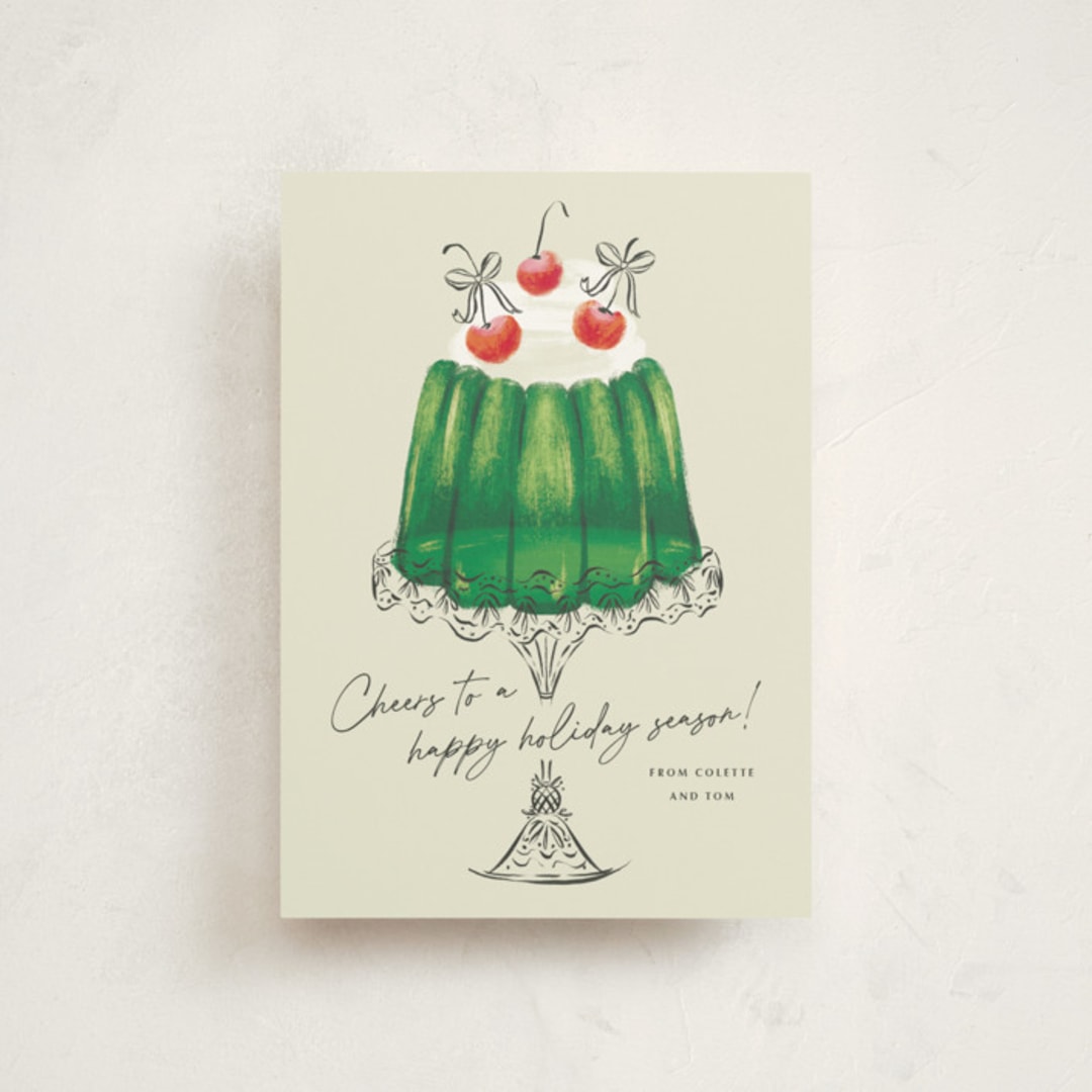 "Christmas Jelly" - Holiday Cards in Lime by Jackie Crawford - Front