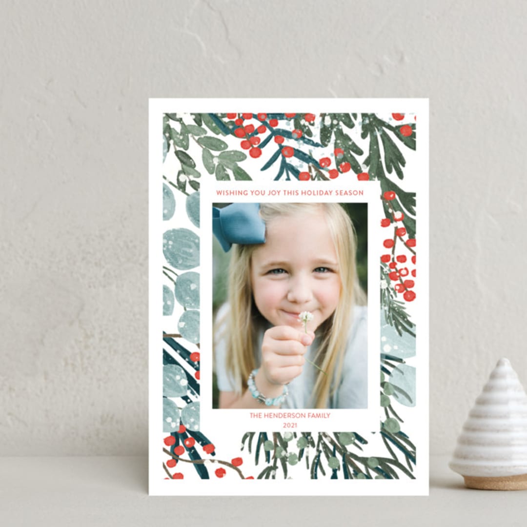 "Vintage Winterberry" - Holiday Cards in Gumdrop by Angel Walker - Front