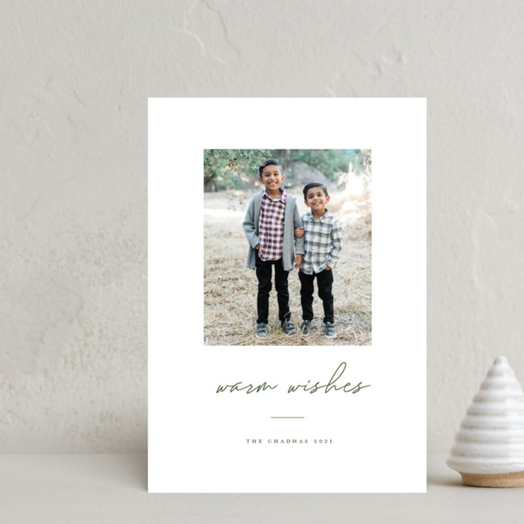 "warmwishes" - Holiday Cards in Wreath by Bethany McDonald - Front
