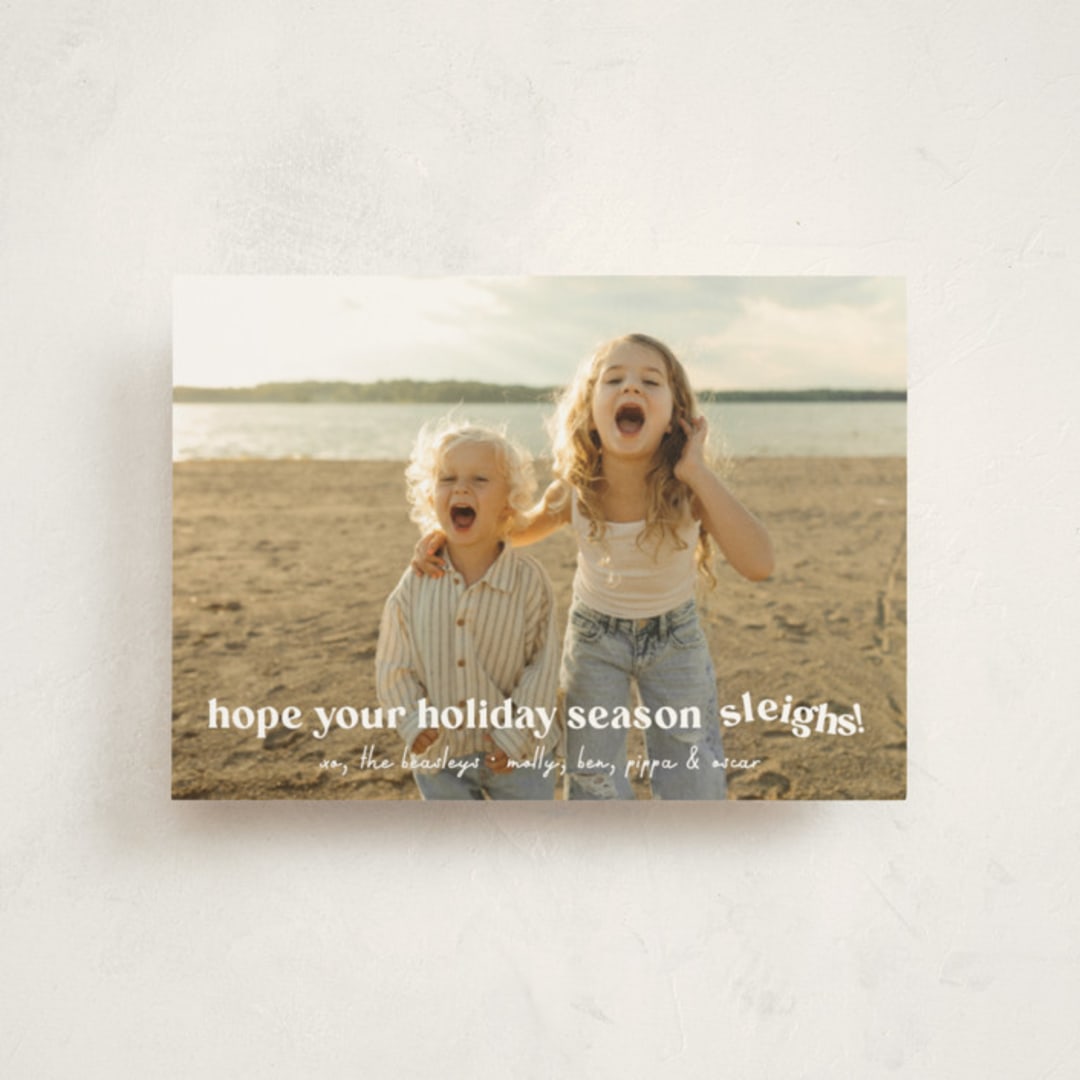 "Sleigh" - Holiday Cards in Snowfall by Megan Davis - Front