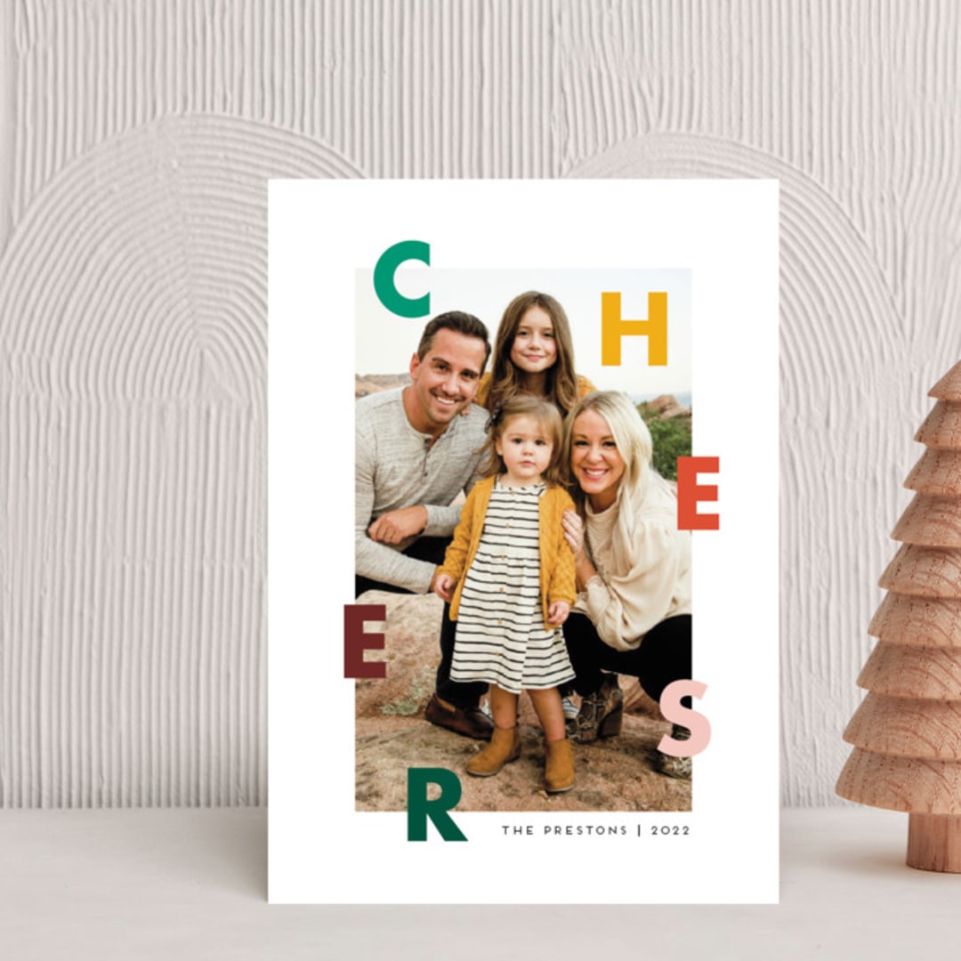 "Letters" - Holiday Cards in Emerald by Genna Blackburn - Front