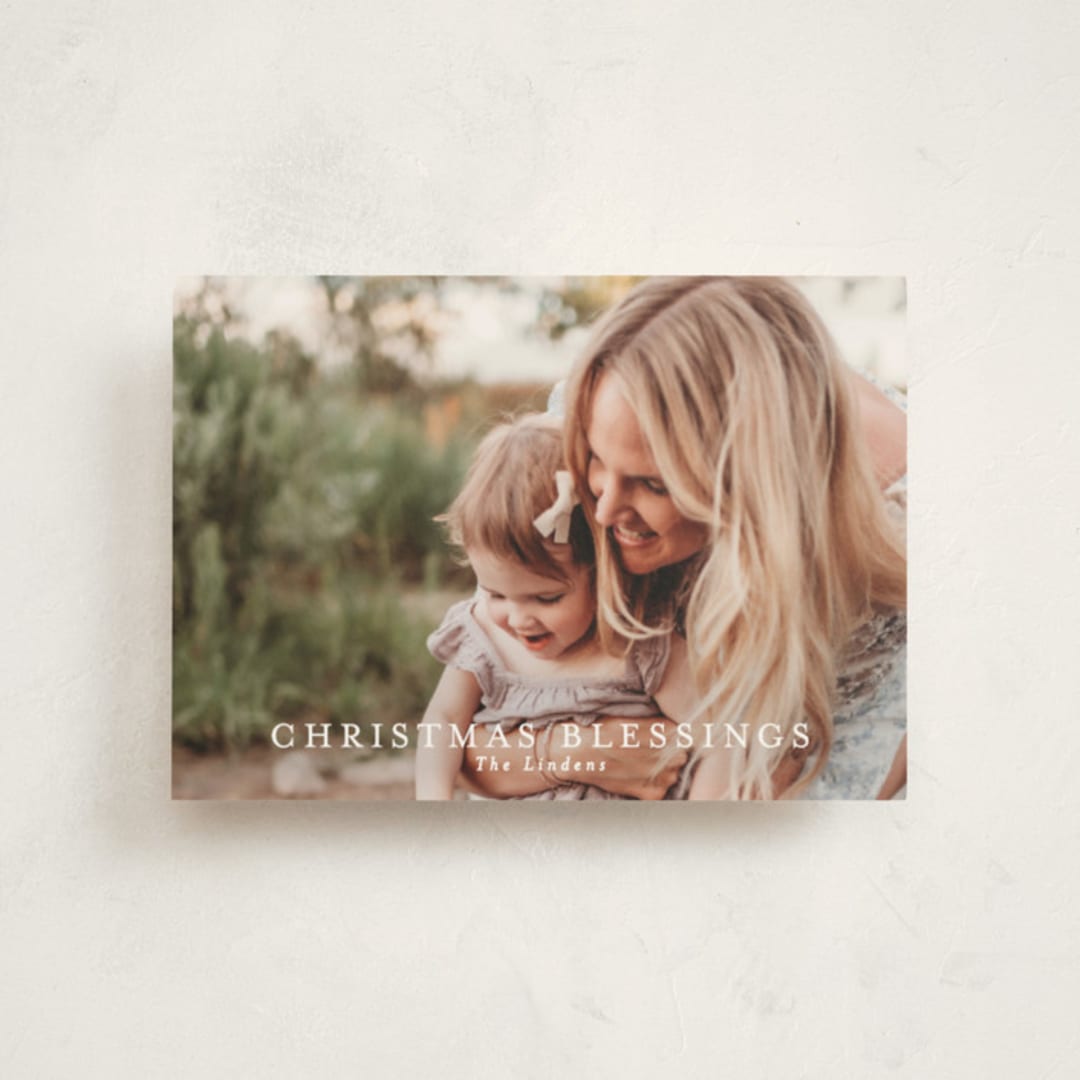 "Simple Blessings" - Holiday Cards in Cotton by Angela Thompson - Front