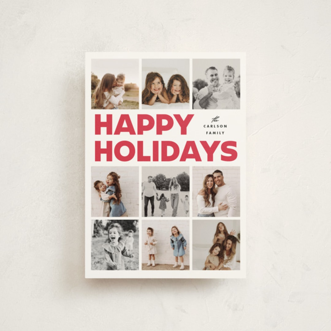 "Memory Squares" - Holiday Cards in Snow by Maria Alou - Front