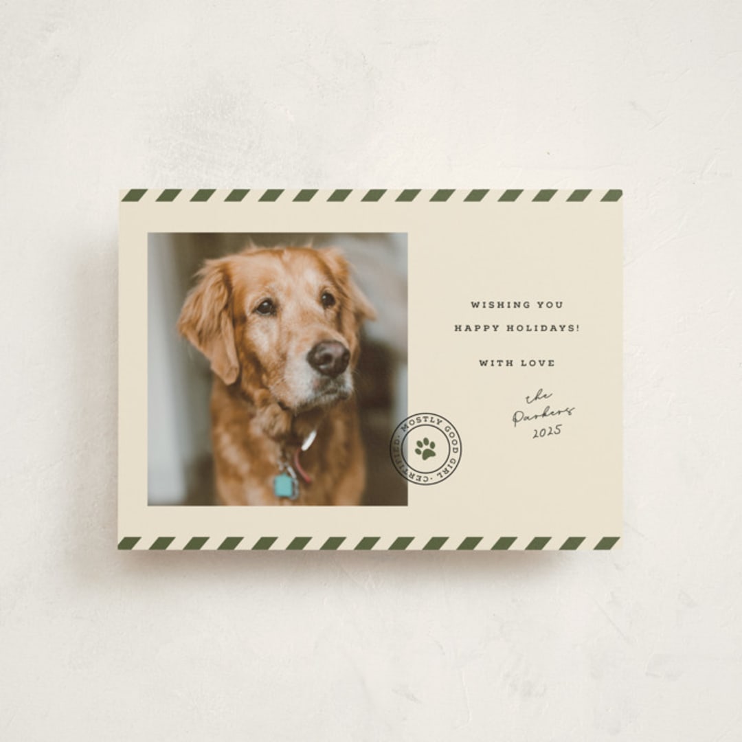 "Mostly Good" - Holiday Cards in Forest by Roxy Cervantes - Front