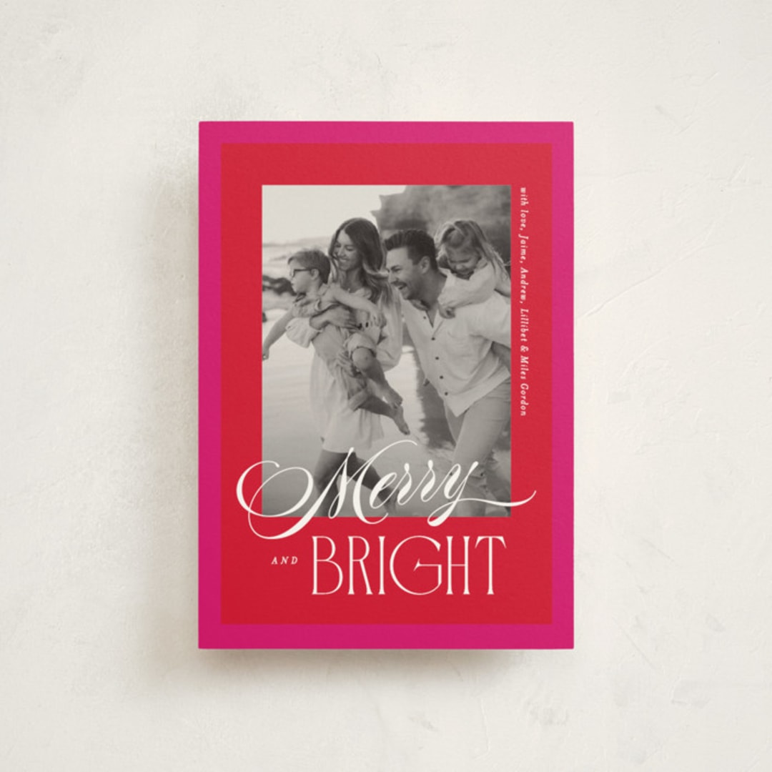 "Bright Frame" - Holiday Cards in Poinsettia by Owl and Toad - Front