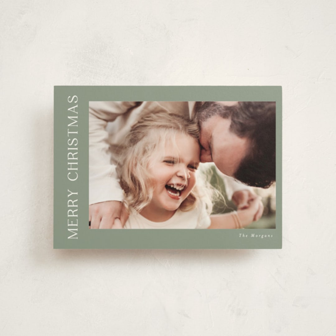 "Gilded Merry" - Holiday Cards in Sage by Angela Thompson - Front