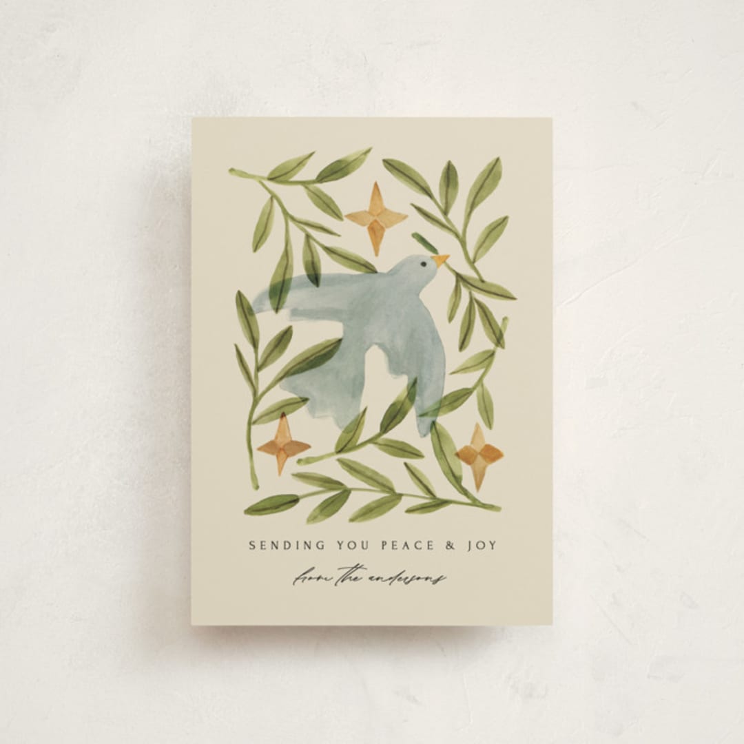 "Finding the Light" - Holiday Cards in Cream by Amy Kross - Front