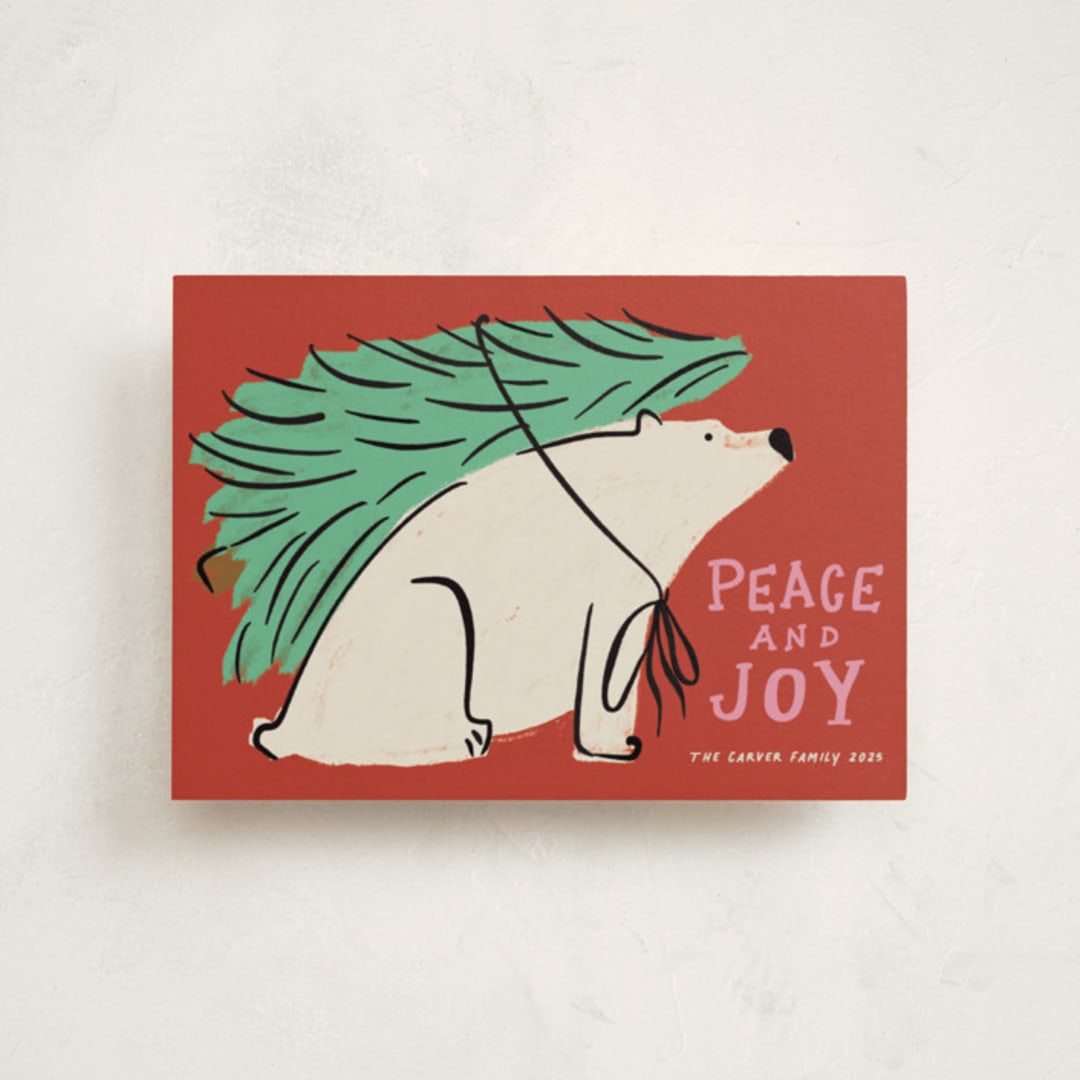 "Polar Express" - Holiday Cards in Cherry by Inkblot Design - Front