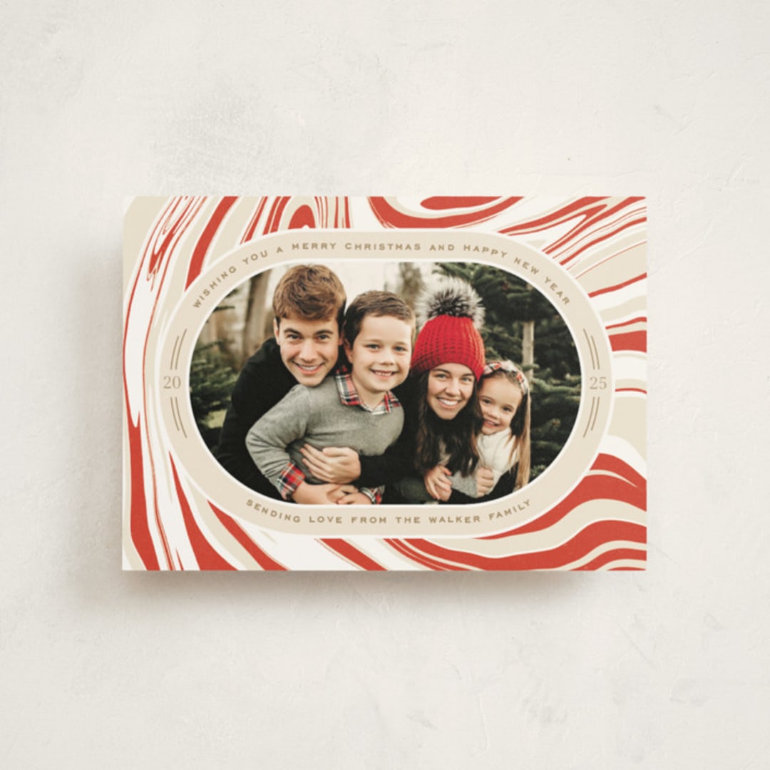 "Peppermint Flavor" - Holiday Cards in Peppermint by Oscar and Emma - Karly Depew - Front
