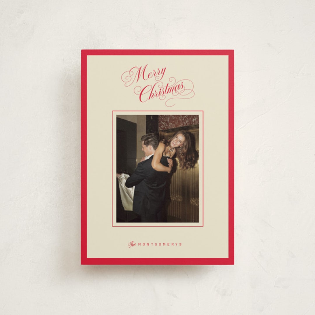 "Christmas Elegance" - Holiday Cards in Poinsettia by Jen Ramsey - Front