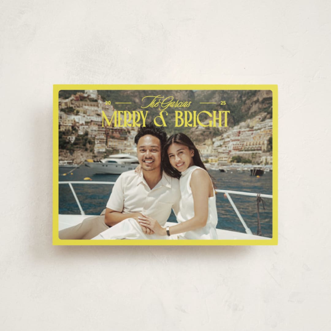 "Bright and Cheery" - Holiday Cards in Lemon by Jenna Holcomb - Front