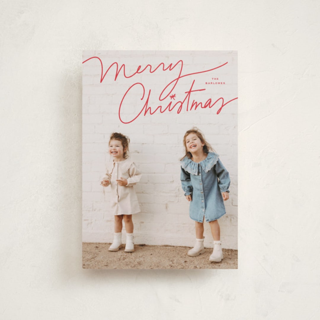 "Off Script" - Holiday Cards in Cherry by Annie Clark - Front