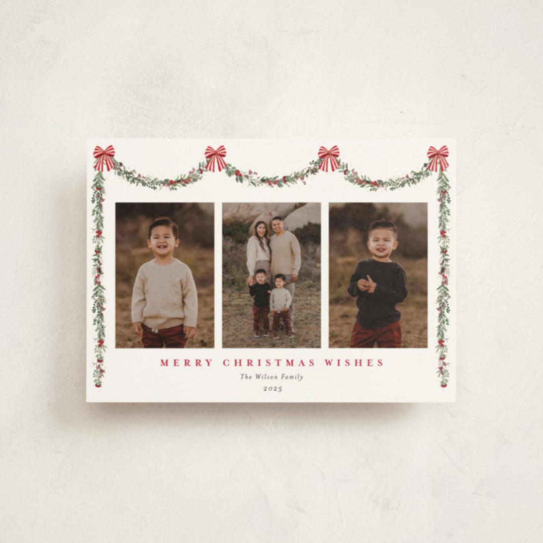 "Joyful Holly" - Holiday Cards in Peppermint by Susan Moyal - Front