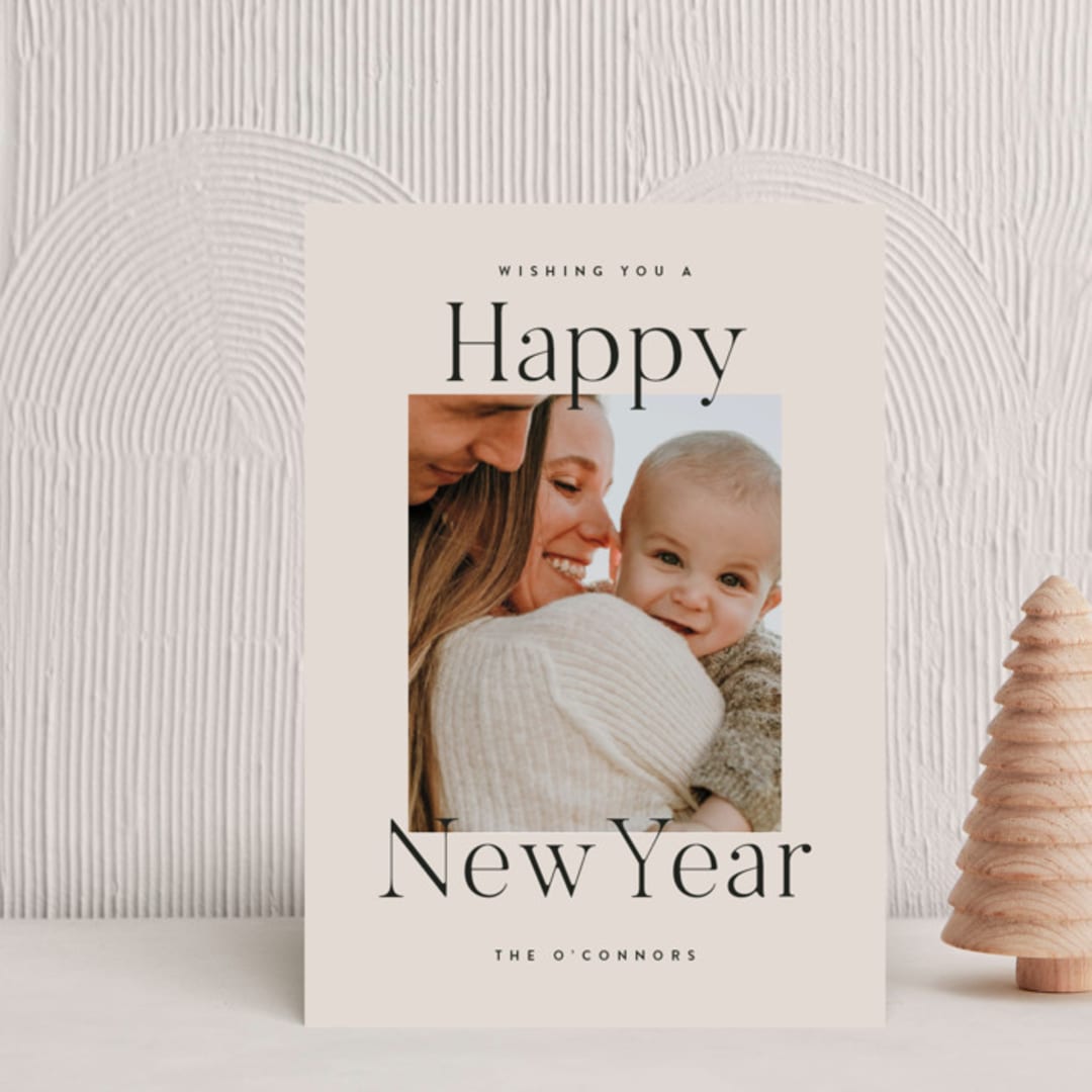 "Projection" - Holiday Cards in Dove by Amy Kross - Front