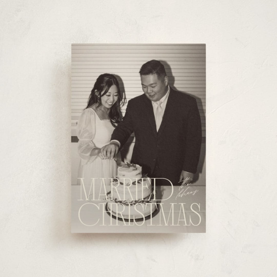 "serif married christmas" - Holiday Cards in Champagne by Ellen Schlegelmilch - Front