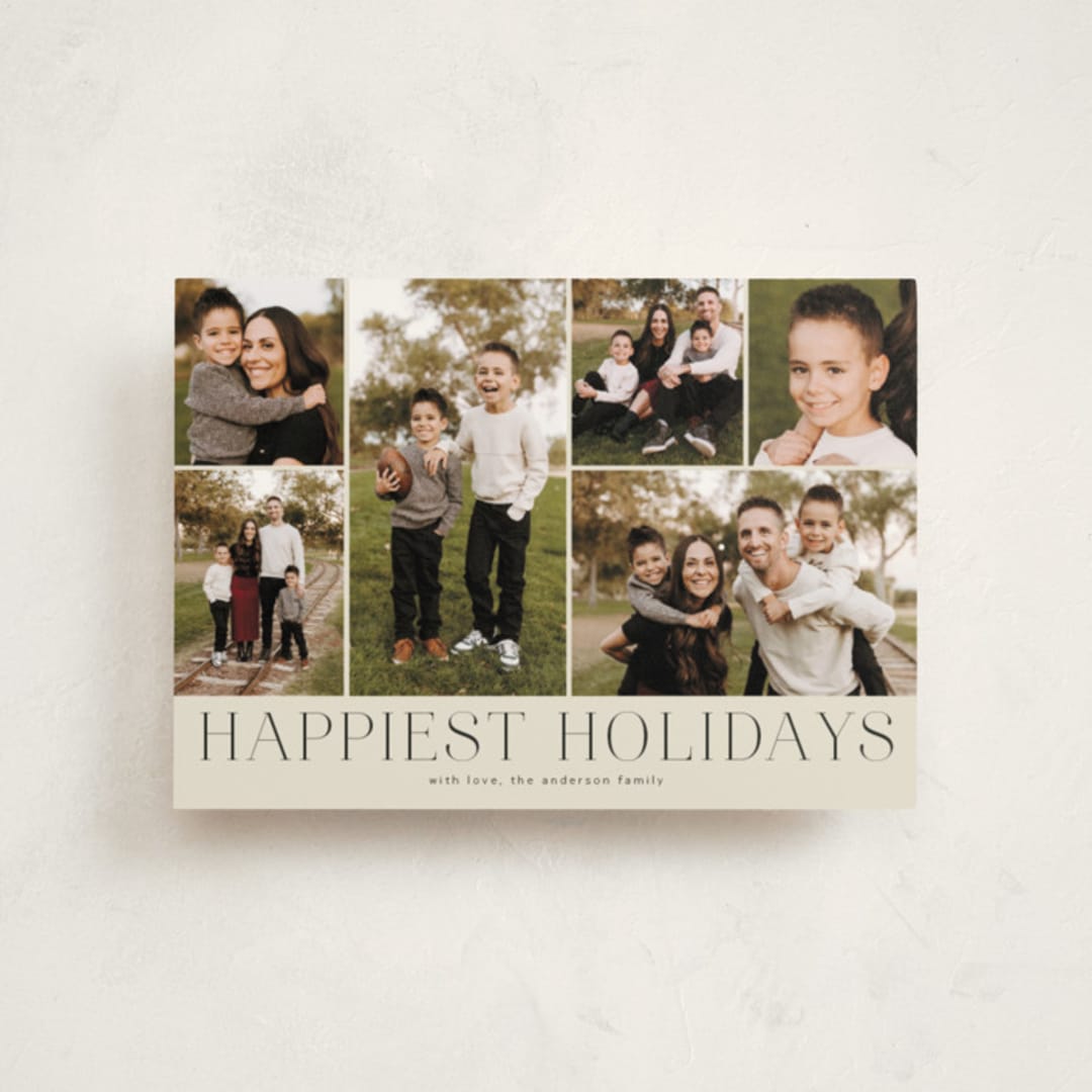 "Holiday Photo Grid" - Holiday Cards in Coal by Kimberly Morgan - Front