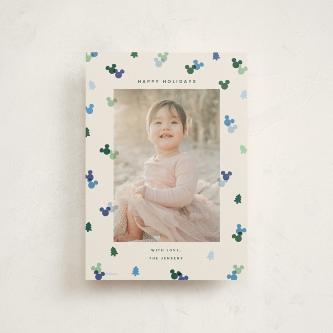 "Disney's Mickey Confetti" - Holiday Cards in Ice by Ellen Schlegelmilch - Front