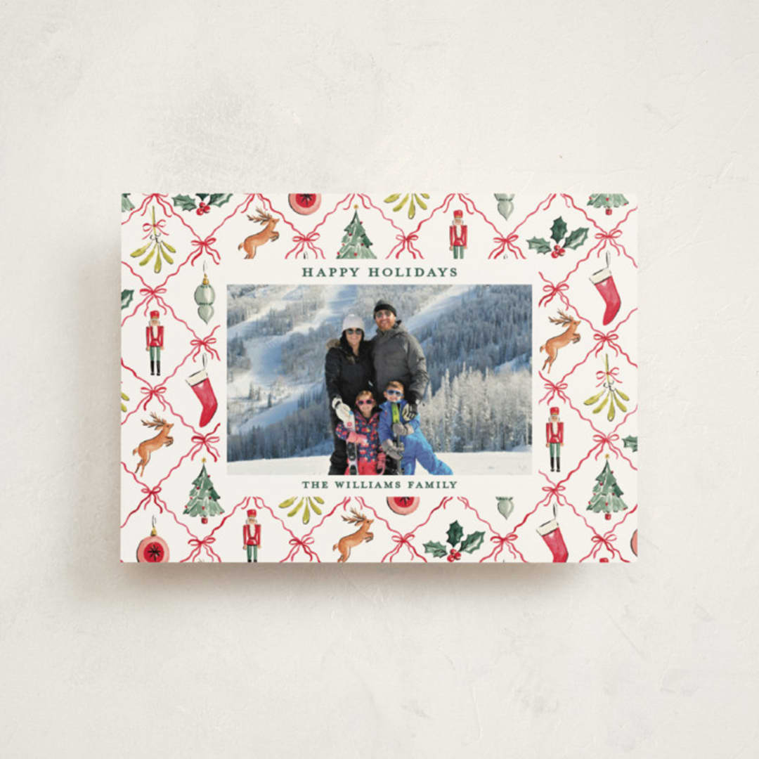 "Festive icons" - Holiday Cards in Leaf by Sarah Knight - Front