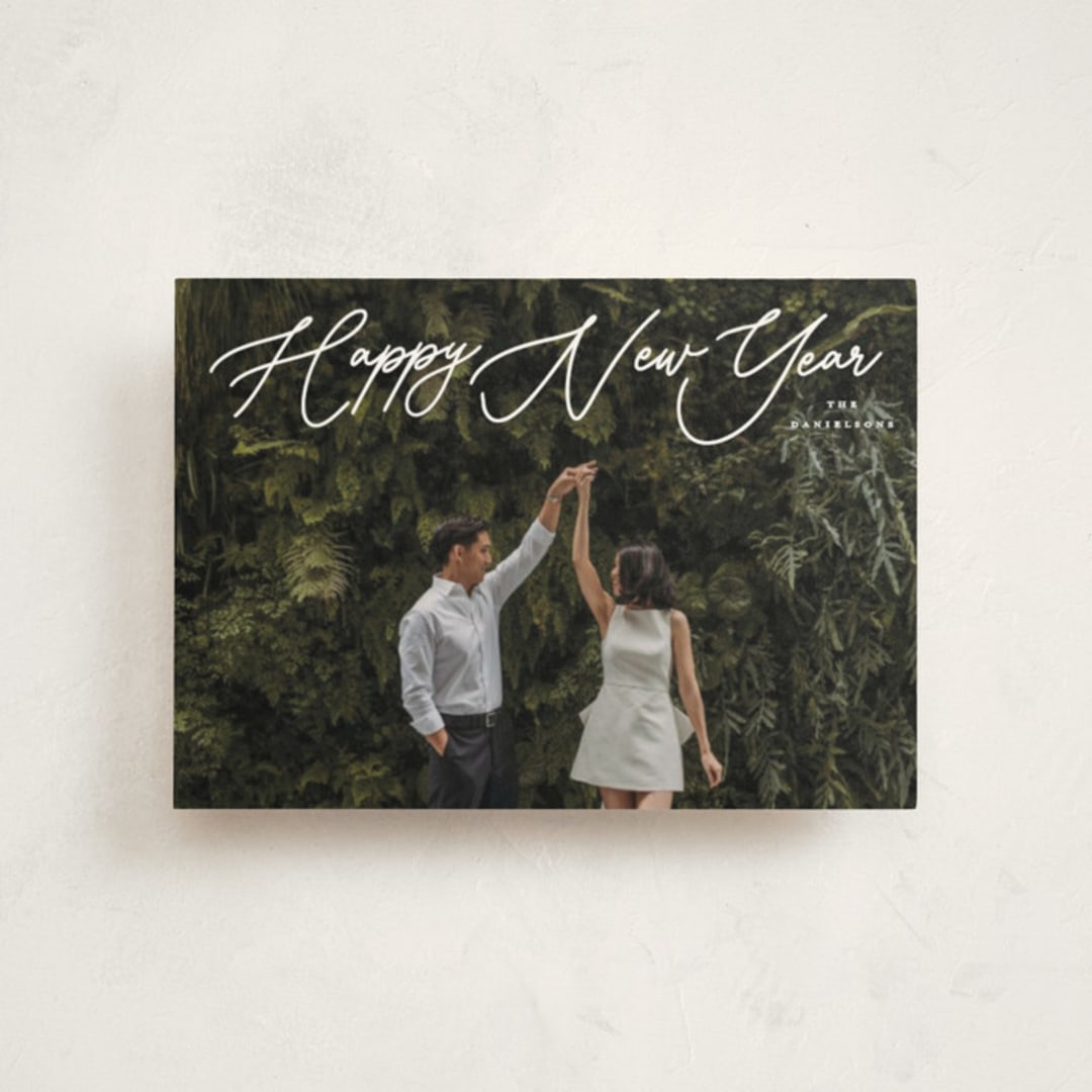 "Merry Monoline" - Holiday Cards in Snowfall by Melanie Kosuge - Front