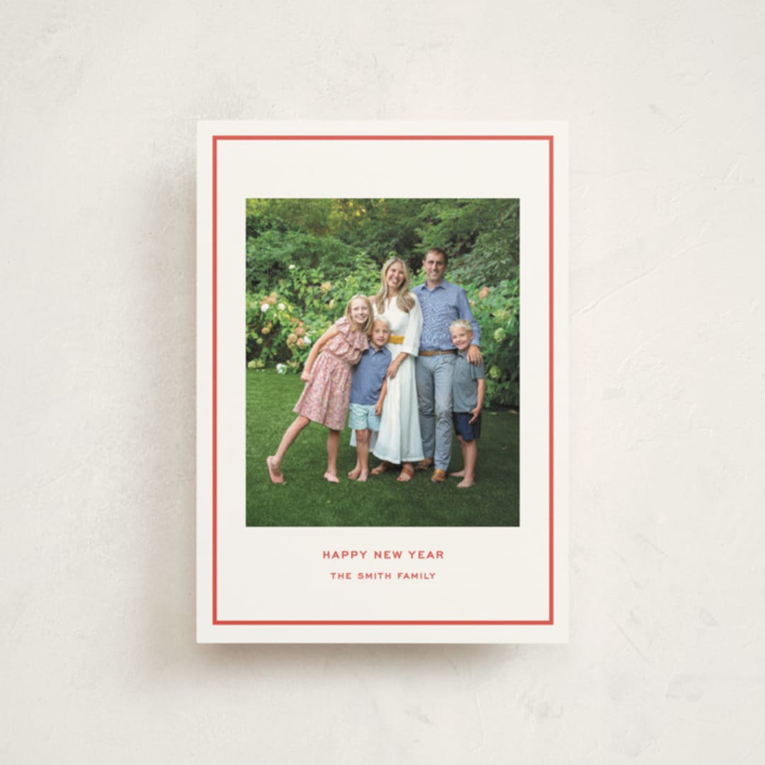 "Bowery" - Holiday Cards in Candy Cane by Megan Davis - Front