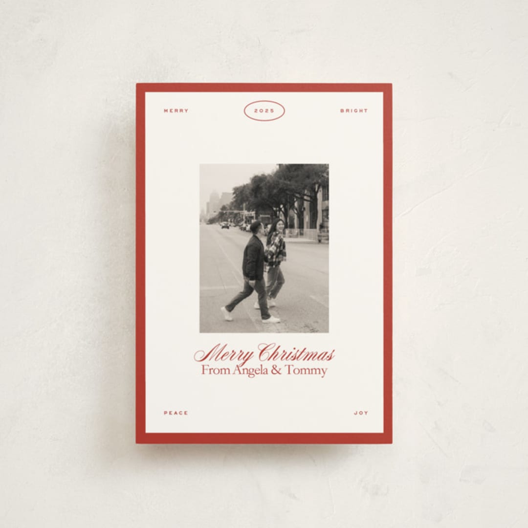 "newsie" - Holiday Cards in Candy Cane by Ellen Schlegelmilch - Front