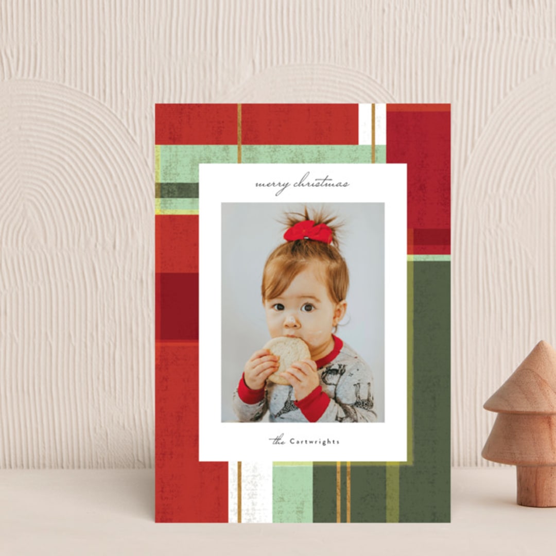 "abstract plaid" - Holiday Cards in Festive by Rebecca Durflinger - Front