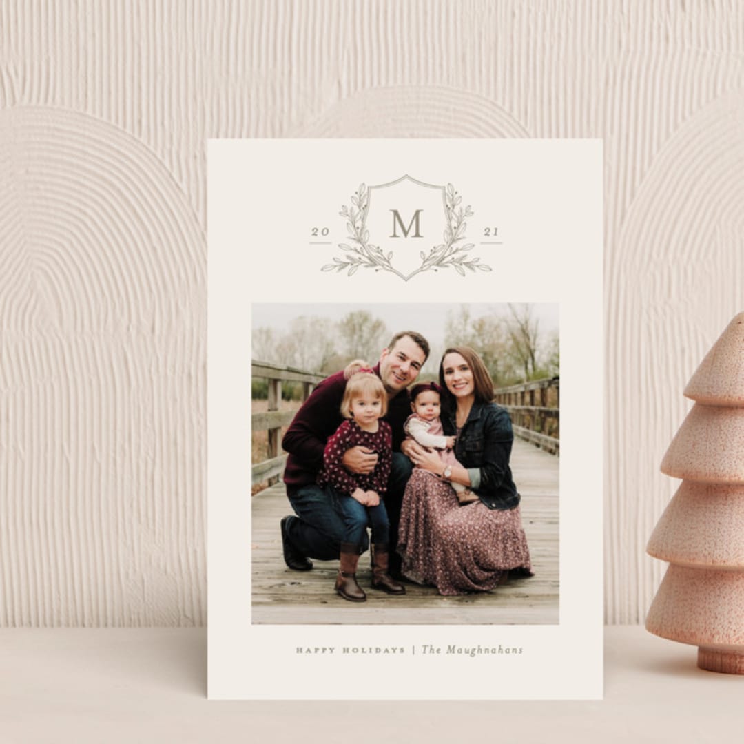 "Monogrammed" - Holiday Cards in Ivory by Meagan Christensen - Front