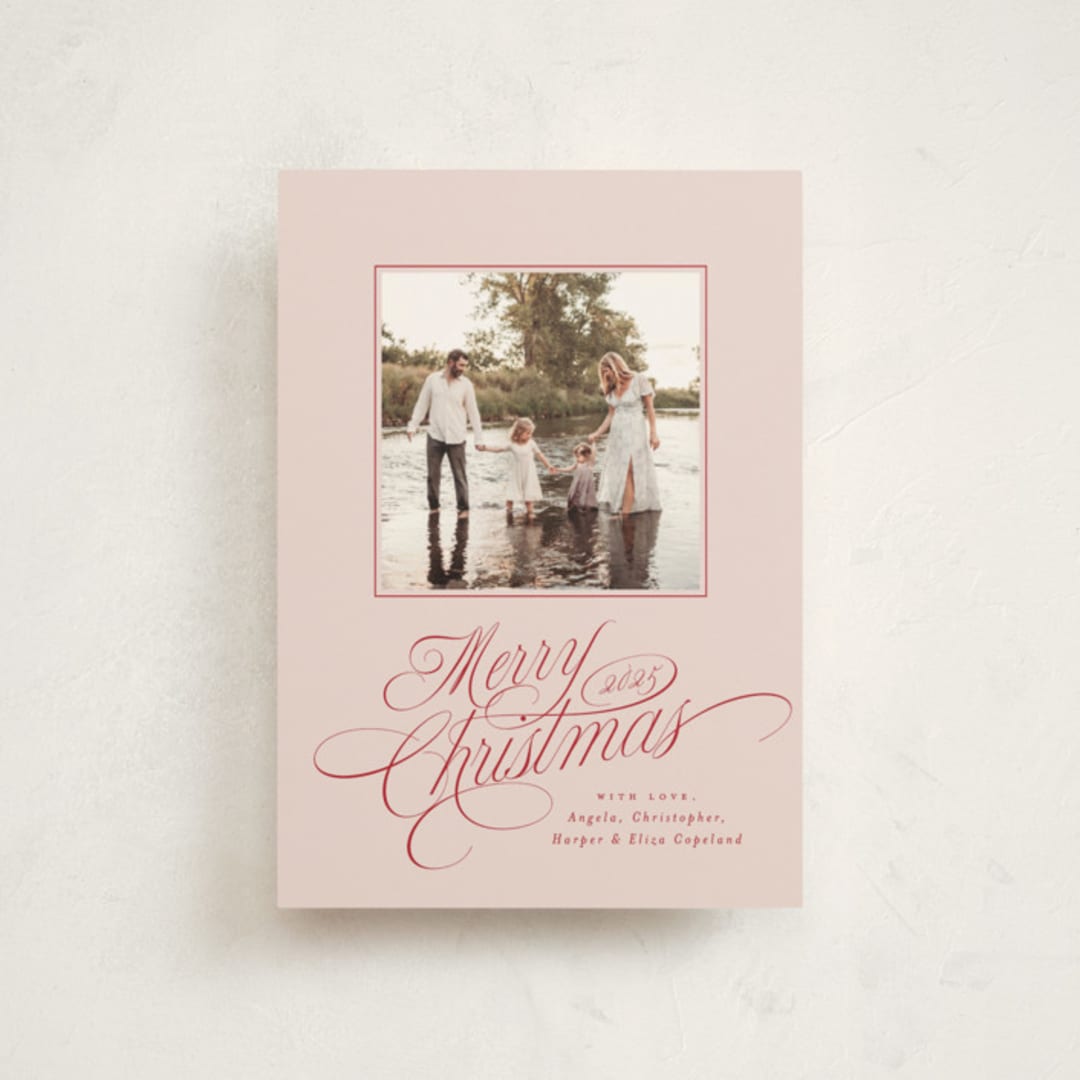 "Glide" - Holiday Cards in Holly Berry by Everett Paper Goods - Front