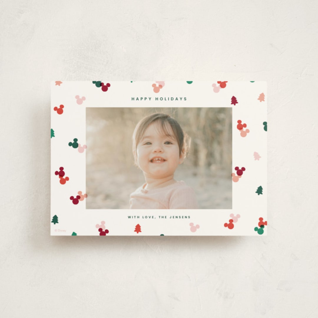 "Disney's Mickey Confetti" - Holiday Cards in Cherry by Ellen Schlegelmilch - Front