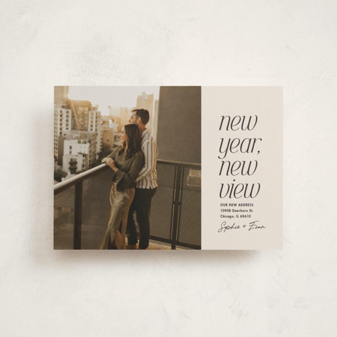 "New view" - Holiday Cards in Vanilla by Lea Delaveris - Front