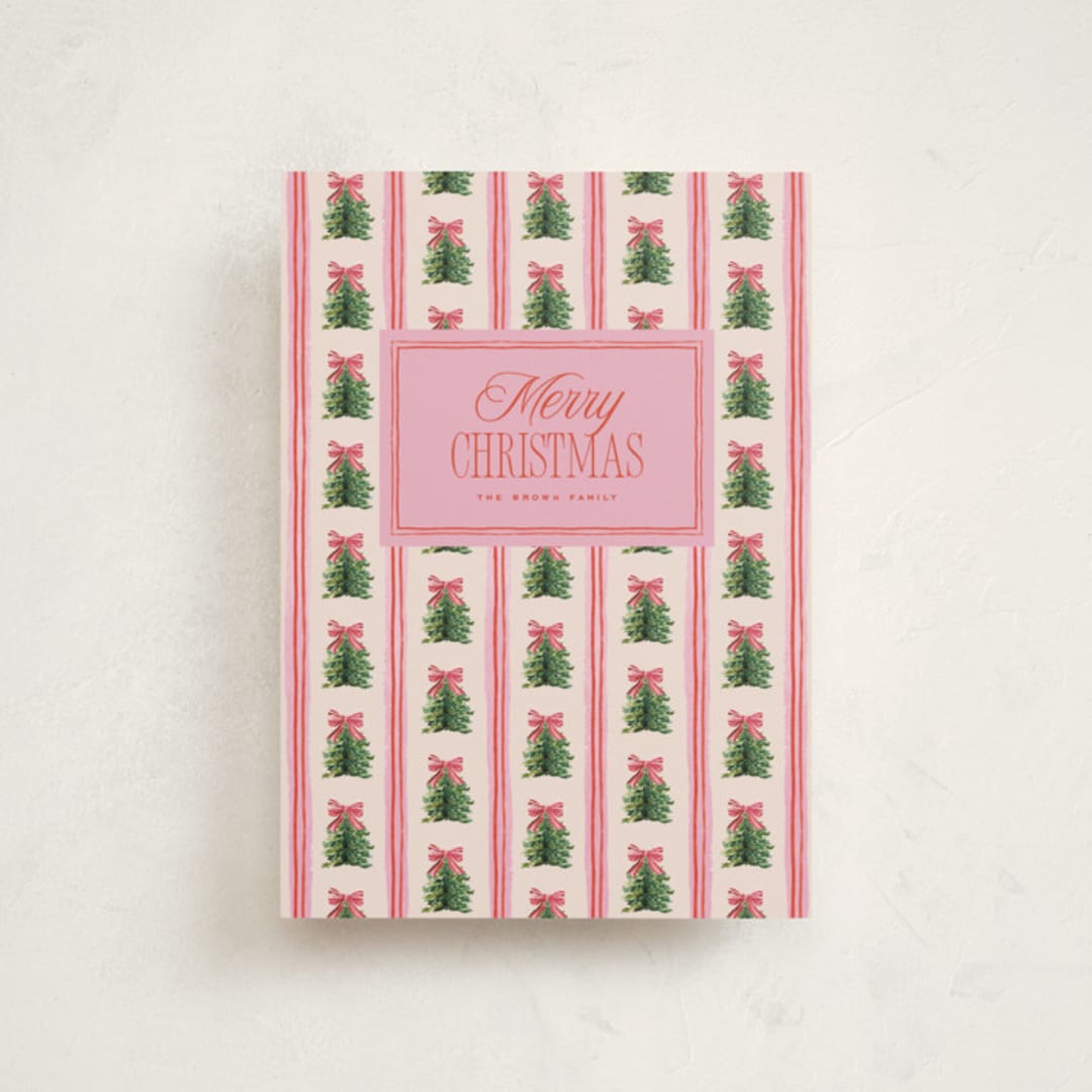 "Preppy Memories" - Holiday Cards in Strawberry by Claudia Orengo - Front