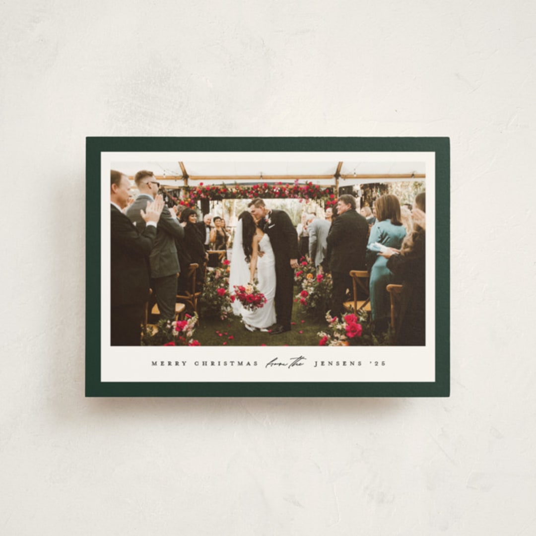 "Colored Edge" - Holiday Cards in Hunter by Jennifer Postorino - Front